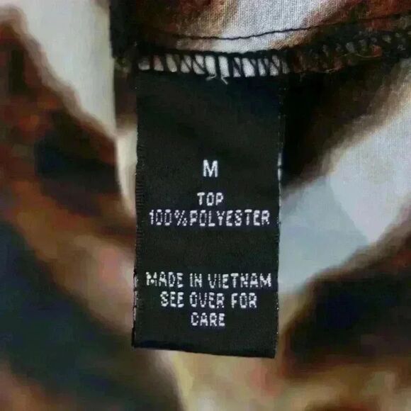 AB Studio Brown/Black Animal Print Tie-Neck Blouse – Size Medium - Picture 7 of 8